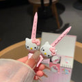 Cute pink cartoon cat hair clip for women, seamless one-word slot clip, side clip, side hair clip, makeup clip, headwear
