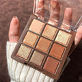 Herorange 9-color chocolate eyeshadow palette - beginner-friendly, shimmer & matte, earth tones, affordable eyeshadow