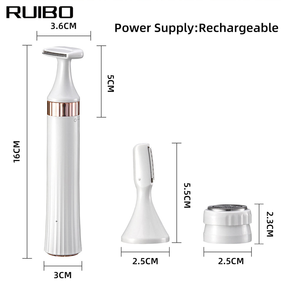 3-in-1 shaver set: usb rechargeable hair trimmer, body groomer with guide combs, and electric epilator