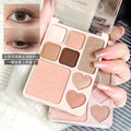 Novo casual day sweetheart eight-color eyeshadow palette - all-in-one eyeshadow, highlighter, and blush palette for everyday light makeup - earth tone eyeshadow