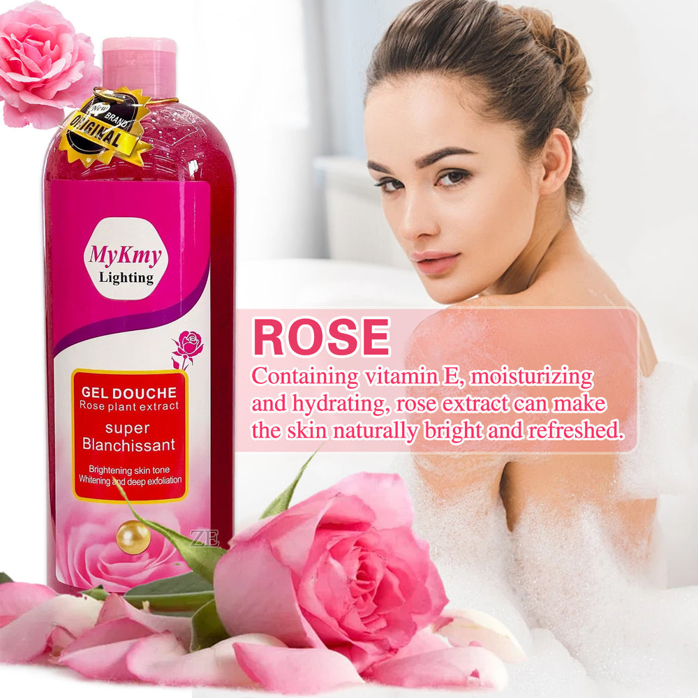 ze rose scrub shower gel 1l silky clean full body bubble shower milk export wholesale