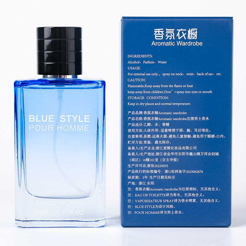 Fragrance wardrobe perfume men's long-lasting cologne woody aromatic blue wood fragrance men's perfume wholesale