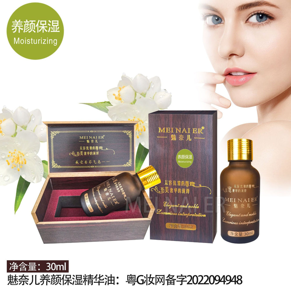 Meinair jasmine wooden box essential oil body facial spa head care revitalizing oil beauty salon wholesale 30ml