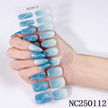 Zhengxiang factory customized gel nail art stickers waterproof fashion flash uv semi-baked semi-cured nail stickers gel nail