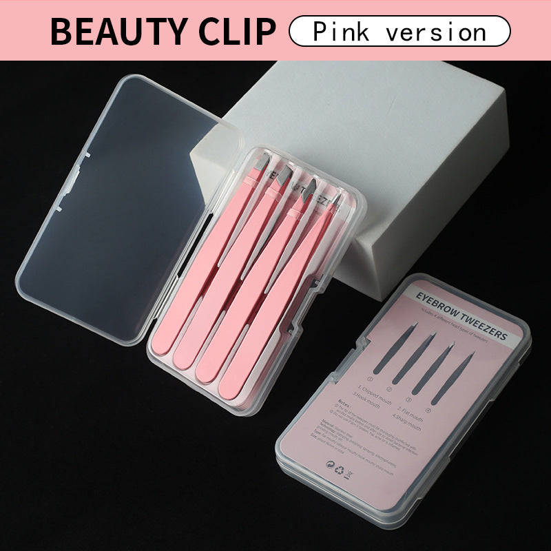 Stainless steel black slant tip tweezers - eyebrow, beard & hair removal tool - wholesale beauty tools