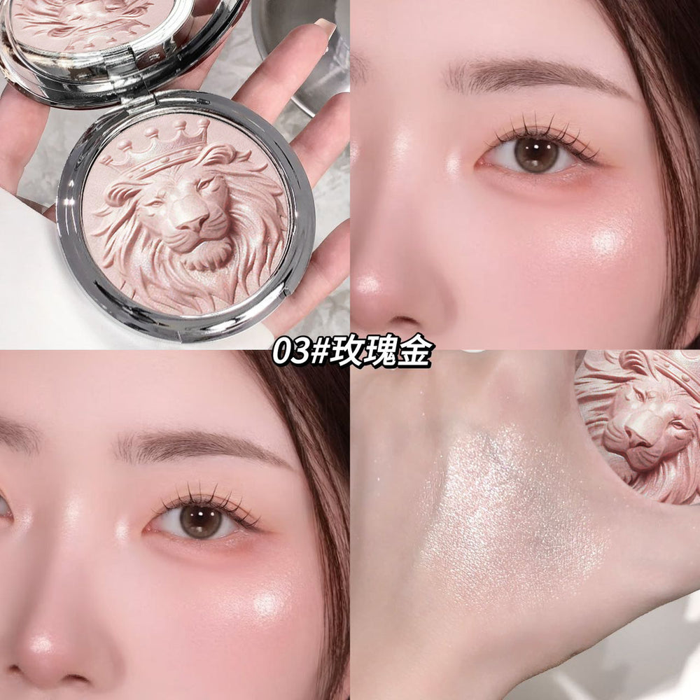 Makeup kobeleen lion head highlighter powder facial stereo brightening pearlescent flash soft waxy mashed potato highlighter cream