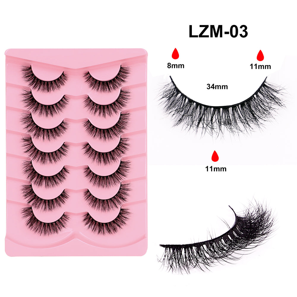 fox style false eyelashes glue style qingdao european and american curling stereo cat eye style hard stem false eyelashes factory
