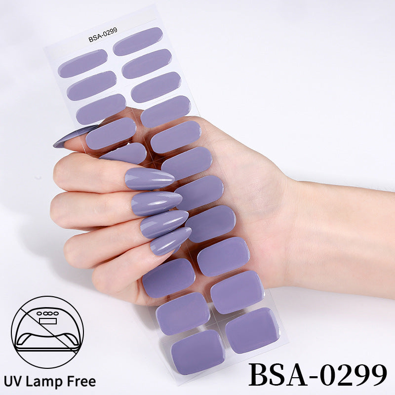 no-bake gel manicure stickers waterprooffashionpure color nail stickers no cure gel nail wraps