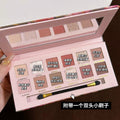 Muge leen begonia oil painting style 12-color eyeshadow palette - shimmer, matte, low-pigment pink & brown eyeshadow palette