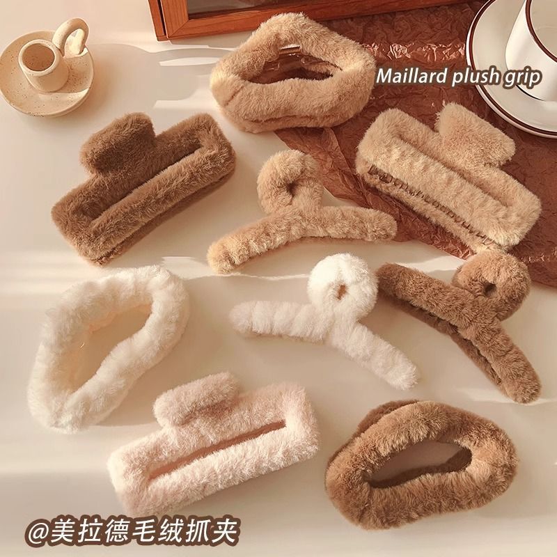 Stuffed gripper female fall and winter large hair clip classy sense ins shark clip hair volume multi-plate hair clip headwear hair accessories