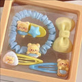 Cute custard bear series hair clip set - sweet & girly bang clips & high-elastic hair ties wholesale