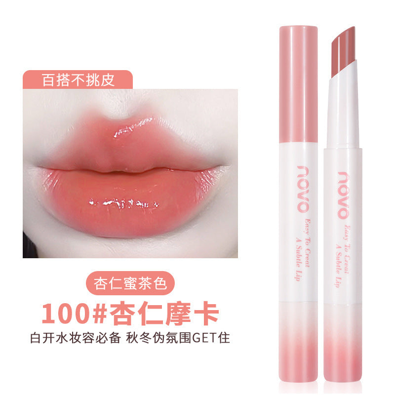 Novo charming color translucent hydrating lipstick mirror moisturizing waterproof not easy to lose pigment whitening lipstick
