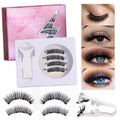 Best selling magnetic false eyelashes glue-free thick european and american eyelashes suit strong magnetic eyelashes cross-border supply