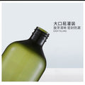 Pet amber refillable bottles - round pump bottles for shampoo, hand soap, lotion, and shower gel