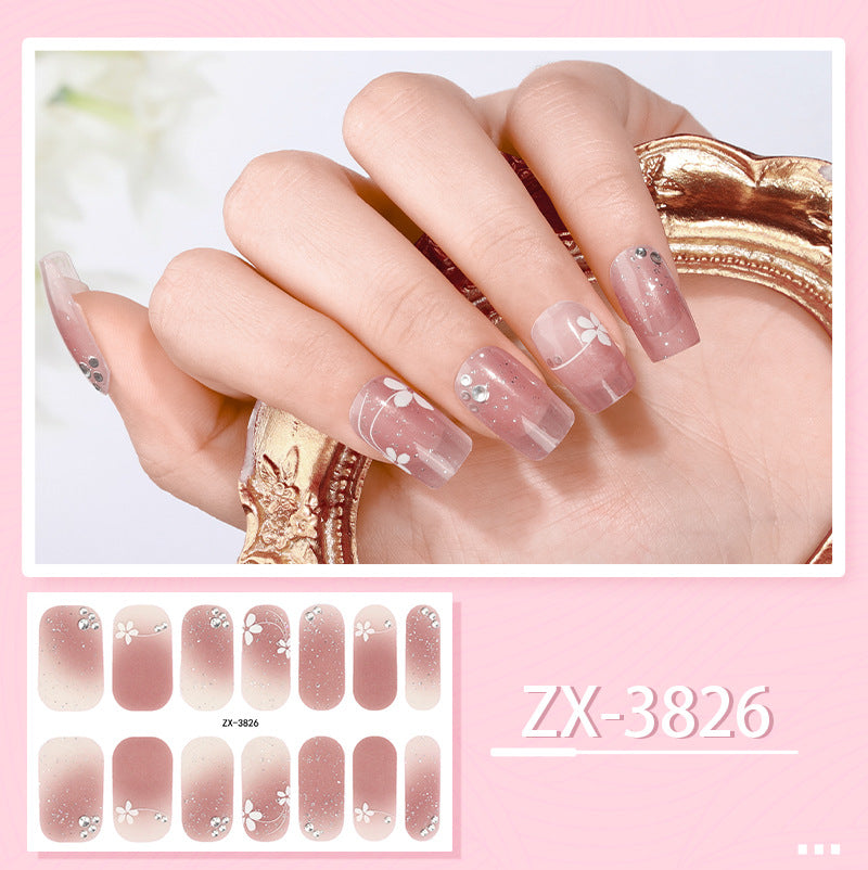 Zhengxiang factory customized japanese and korean nail art stickers hot stamping 5d epoxy imitation diamond starburst christmas nail stickers full stickers wholesale