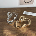 Niche liquid asymmetrical line metal hair clip for women, back of the head gripper, medium shark clip, classypopular hair gripper