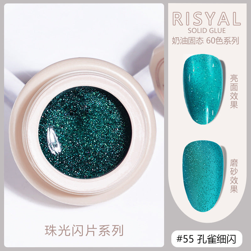 Risyal icy solid gel polish 5ml - smooth cream gel nail polish, japanese style nail polish for nail salons