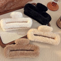 Fall and winterpure color fur gripper stuffed hairpin back of head hair gripper eleganceelegant shark clip cute hairpin headwear