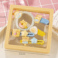 Cute custard bear series hair clip set - sweet & girly bang clips & high-elastic hair ties wholesale