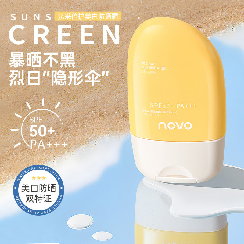 Novo radiant & protective whitening sunscreen - high spf, full body coverage, waterproof, sweat-resistant, uv protection - perfect for students, outdoor activities, and military training