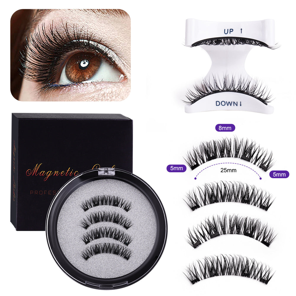 Pingdu magnetic false eyelashes amazon fashion thick strong magnetic 2 pairs black stem eyelash curler suit factory wholesale