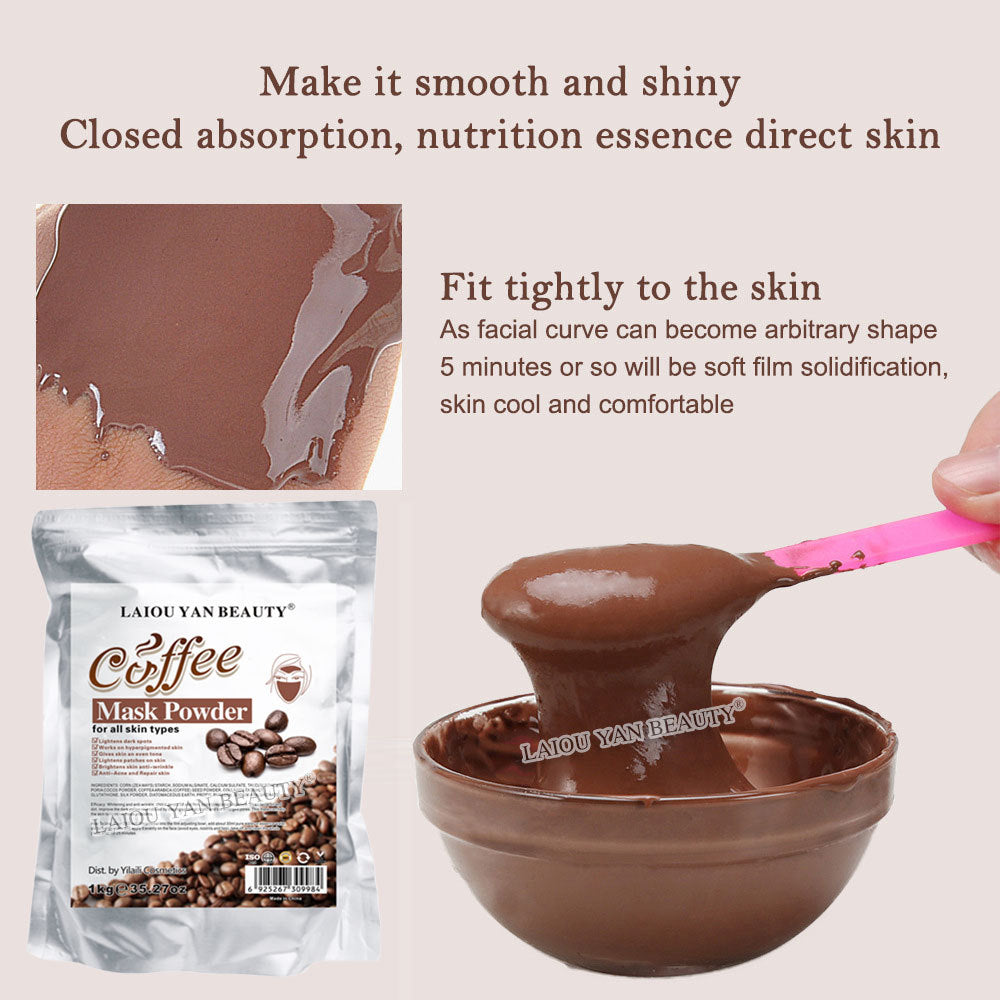 coffee brightening and moisturizing facial mask powder, hydrating and moisturizing skin, toning and skin care soft mask powder bag wholesale