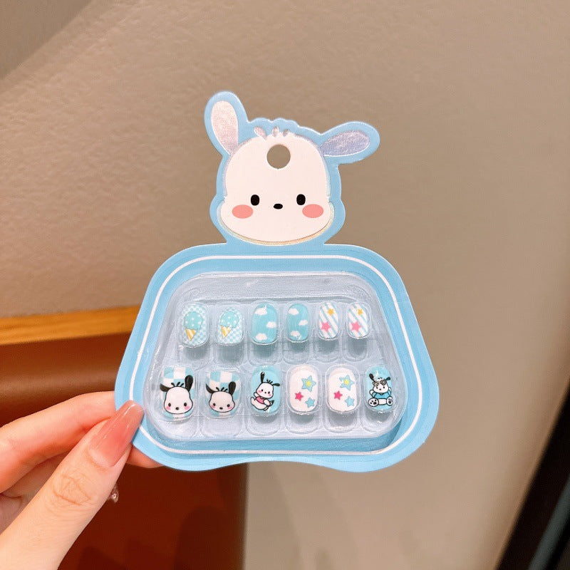 Kids' nail stickers - cute & fun kumi design, waterproof, removable, self-adhesive nail art for girls, perfect for students