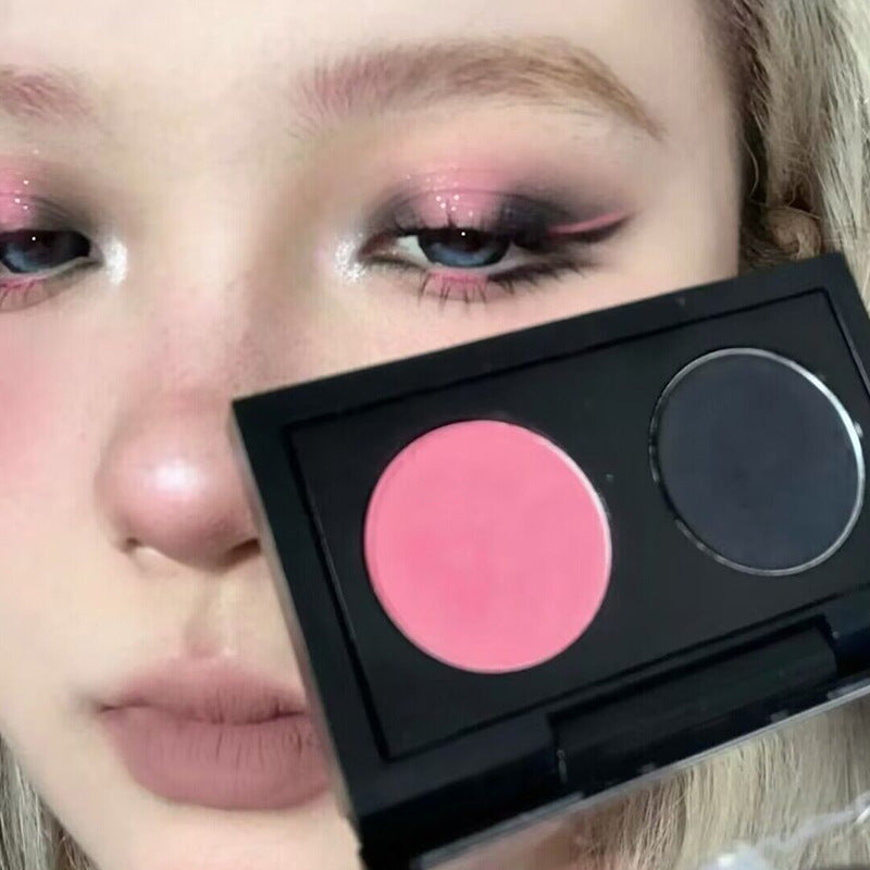 Phantom bear two-color eyeshadow - everyday light makeup, affordable student-friendly rose tea cement eyeshadow palette, high-end, pure & sultry style
