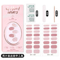 Zhengxiang custom gel nail stickers solid color 32 fingers two-piece set korean uv light semi-cured nail stickers waterproof