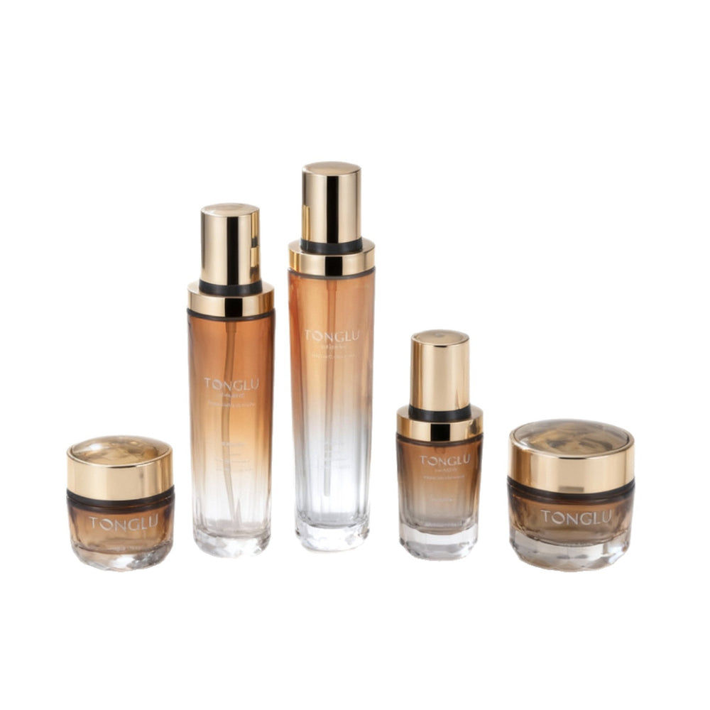 New cosmetic glass bottle suit packaging material 120ml lotion essential oil glass bottle 50g cream bottle manufacturer supply