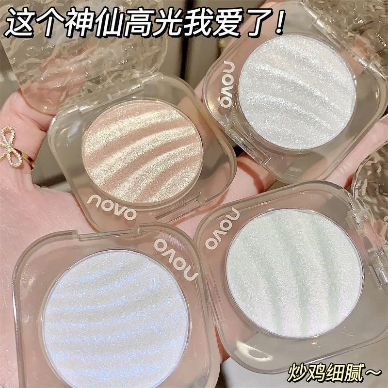 Novo illusion light sculpting highlighter - shimmering, multi-chrome, face illuminator (potato clay texture)