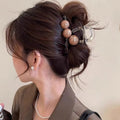 &three beads with word clip brown-8cm