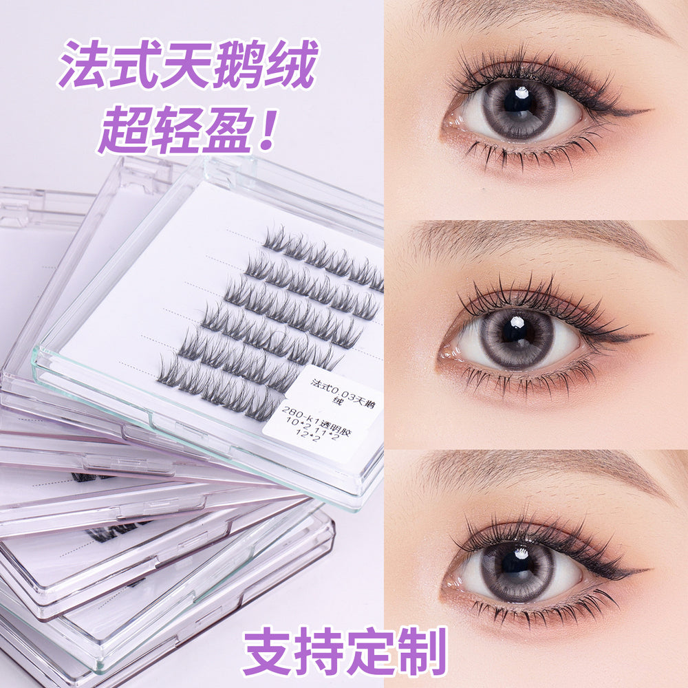 5d glue-free false eyelashes 0.03 natural soft baby curved velvet eyelashes flat factory personalized