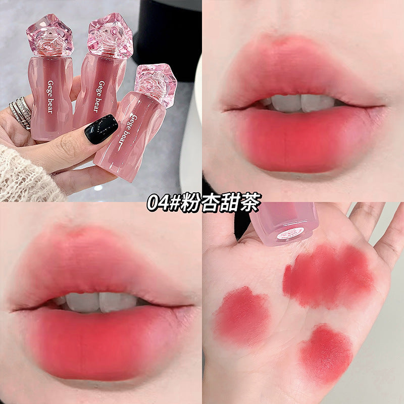 Gege bear velvet mist cream lip clay - matte, non-drying, everyday nude look, brightening lip glaze