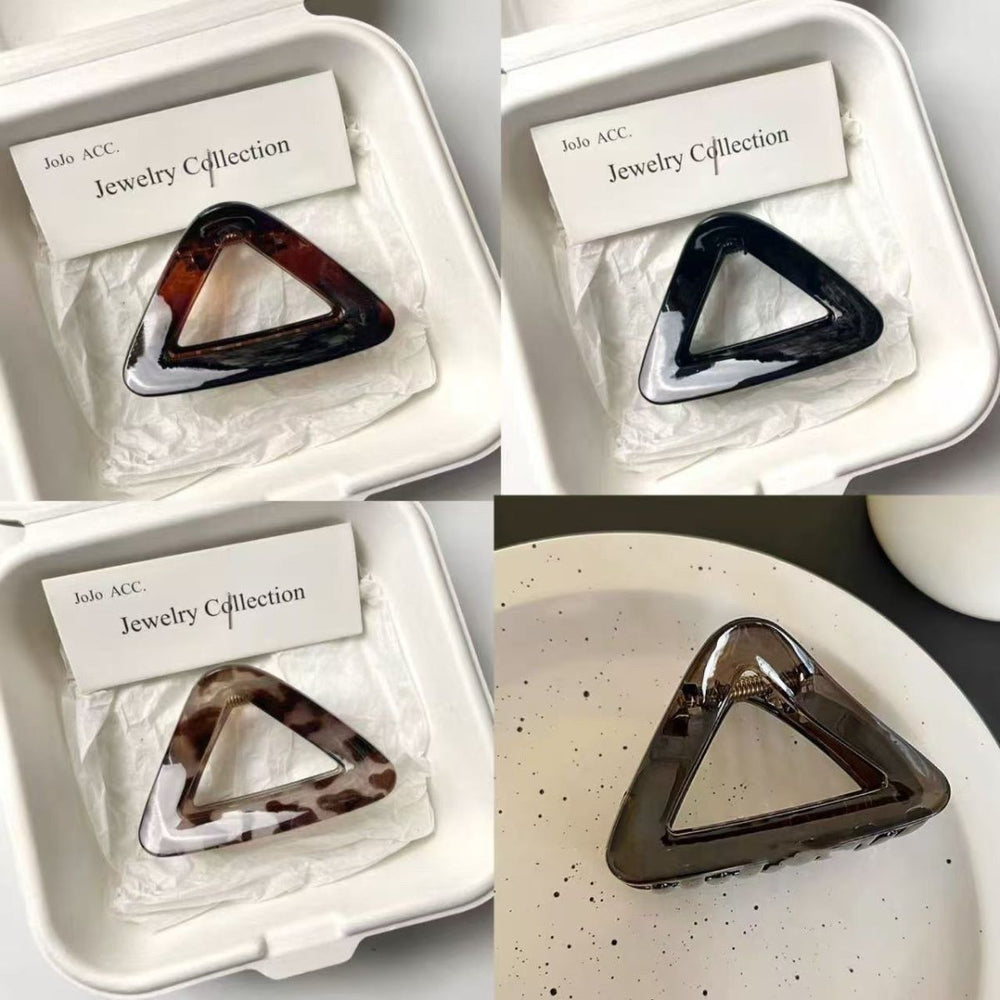 2025 new minimalist triangle hair claw clip - ponytail holder, high ponytail clip, shark clip hair accessory for women - back of head styling