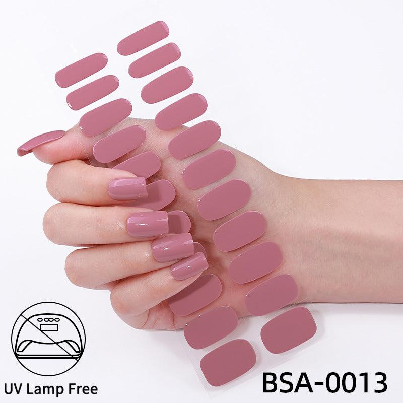 no-bake gel manicure stickers waterprooffashionpure color nail stickers no cure gel nail wraps