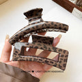 Korean style leopard print hollow square hair clip - minimalist, unique, and trendy claw clip - niche design, new hair accessories for women - wholesale