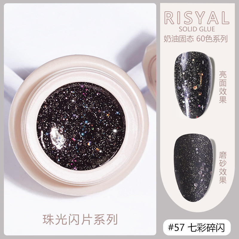 Risyal icy solid gel polish 5ml - smooth cream gel nail polish, japanese style nail polish for nail salons