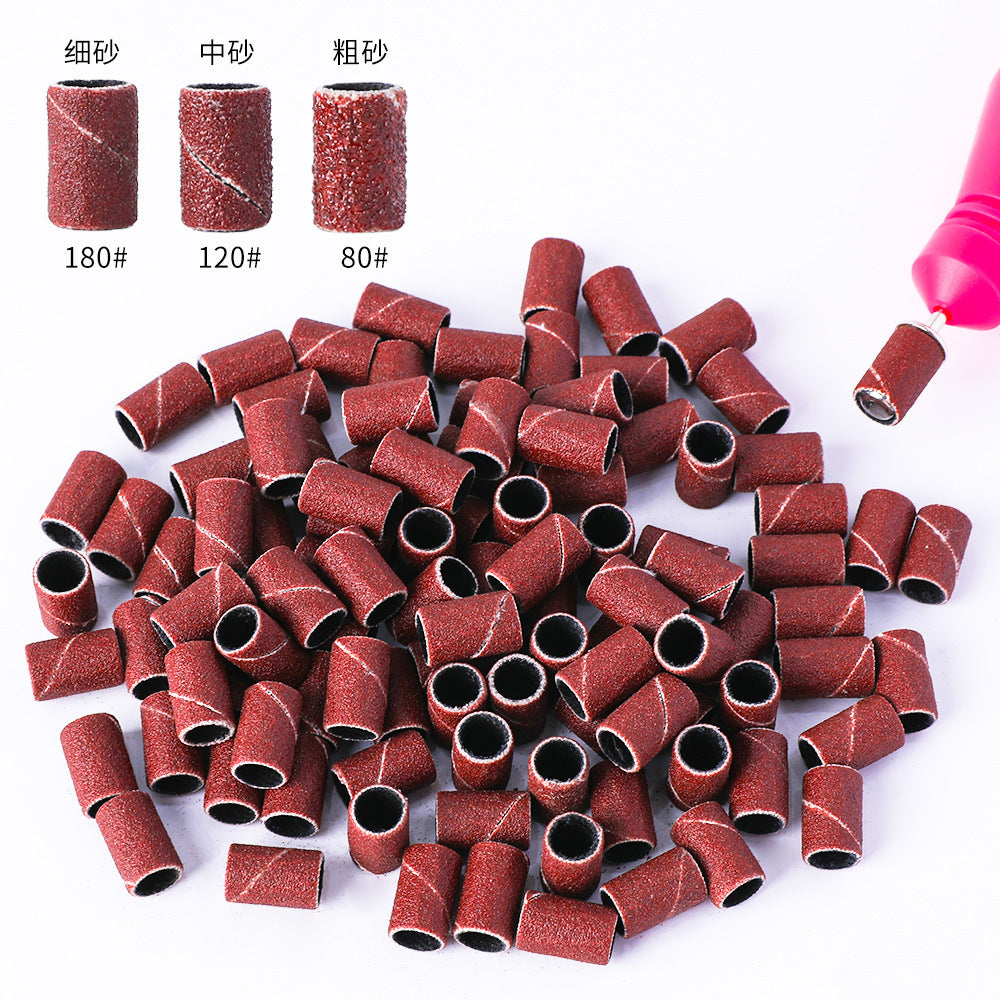 Nail polishing head grinding wheel sand ring, special grinding sand ring for grinder 80#120#180# 50/100 per pack
