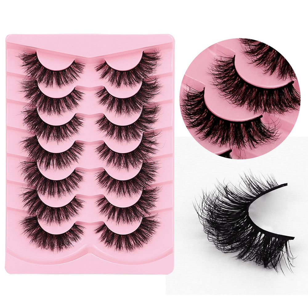 Export half-eye false eyelashes 10 pairs of cat-eye eyelashes fox style fashion black stem thick curled eyelashes one piece