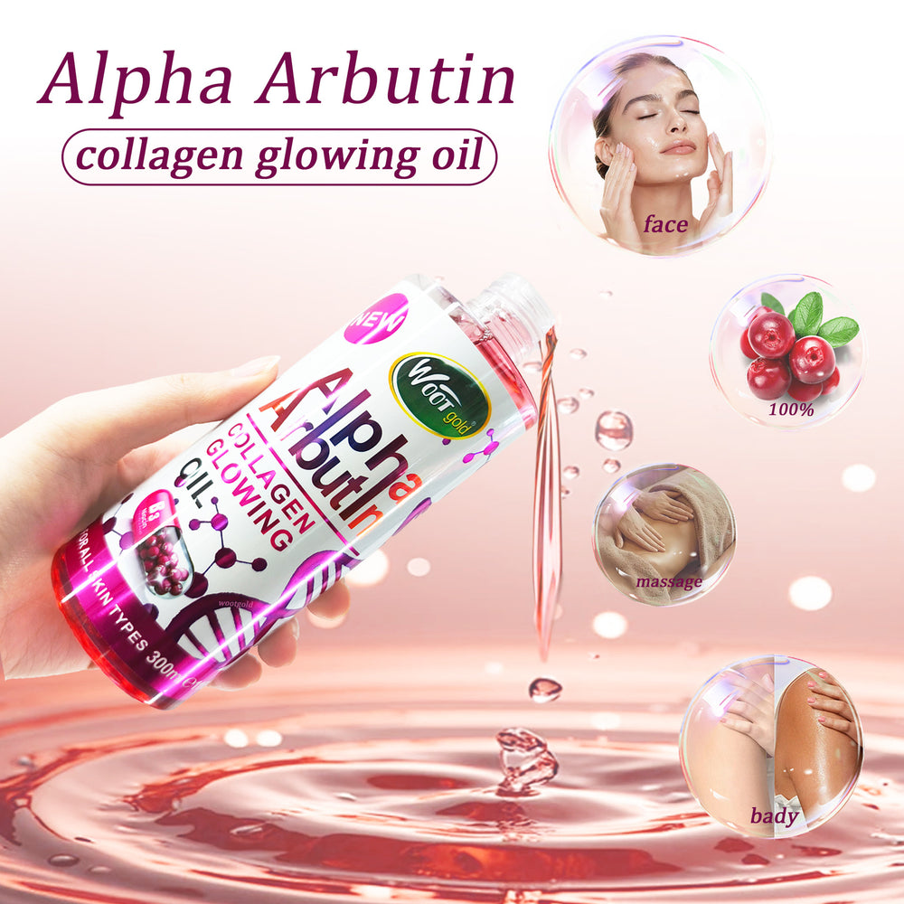 alpha arbutin collagen natural organic essential oil - brightening collagen repair body care oil 300ml