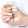 Zhengxiang factory customized gel nail art stickers ins cross-border uv second generation semi-baked semi-cured nail stickers amazon