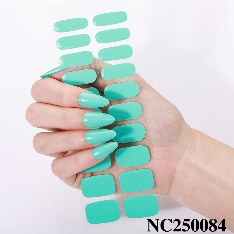 Zhengxiang custom gel nail stickers - waterproof, cross-border, european & american style, solid color nail art stickers, uv light curing, semi-cured nail stickers