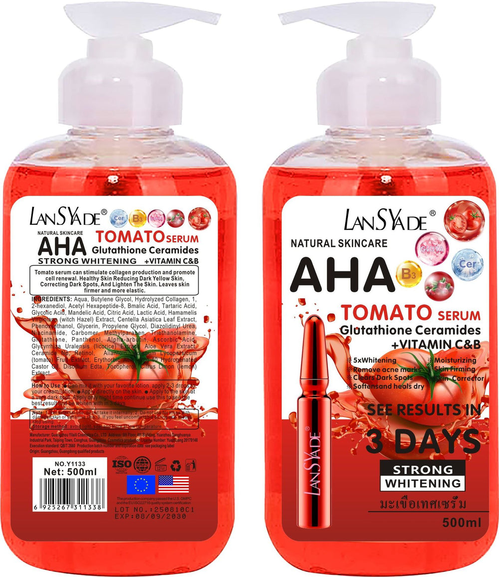 aha fruit acid tomato essence glutathione moisturizing, repairing, brightening and blackening essence 500ml