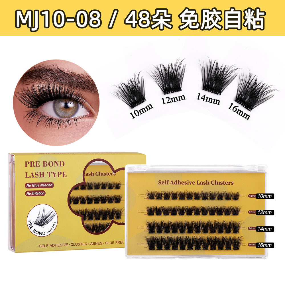 Glue-free false eyelashes fashion cross-border segmented formaldehyde-free diy curling and thickening suitcluster lashes