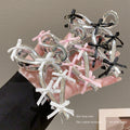 Ballet style ribbon bow gripper 2024 new women's hair clip classy back of head hair shark clip headwear