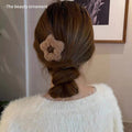 Fall and winterstuffed coffee color five-pointed star hairpin casualsweet side clip back of head broken hair bangs hairpin hair accessories