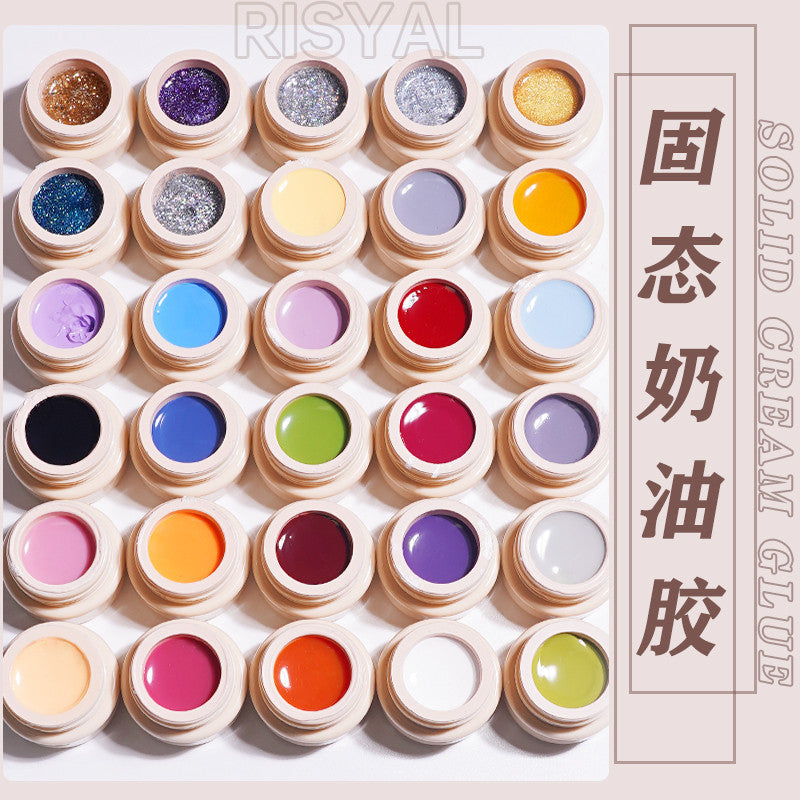 Risyal icy solid gel polish 5ml - smooth cream gel nail polish, japanese style nail polish for nail salons