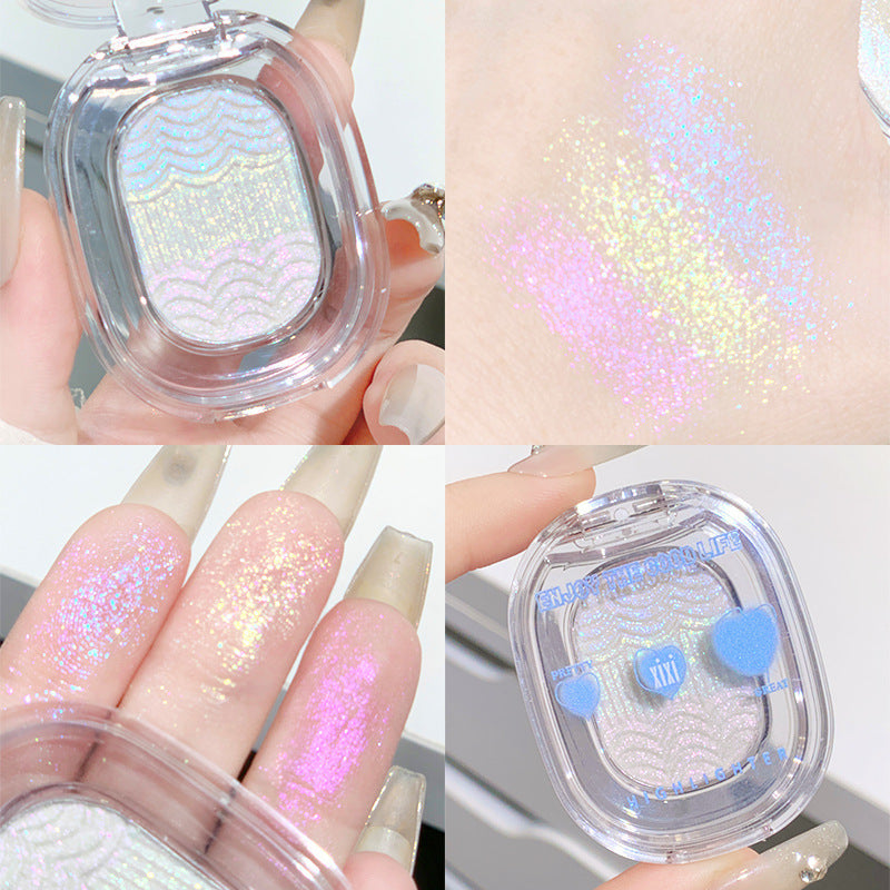 Xixi glass fantasy tower highlight disc mashed potato highlight powder explosive fine shiny chameleon gradient eyeshadow palette