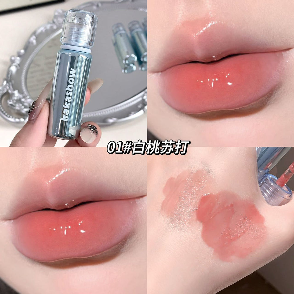 Kakashow highlighting & locking lip glaze - dewy mirror finish, plump glass lips, light makeup, no-makeup look, affordable lipstick